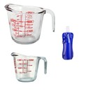 Anchor Hocking 2 Piece Glass Measuring Cup Set 16 oz and 8 oz with bottle
