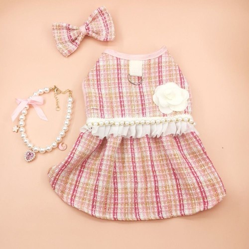 Breathable Cat Bow Pearl Coat Soft Pet Skirt Pet Clothes Dog Vest Kittens - Picture 11 of 14
