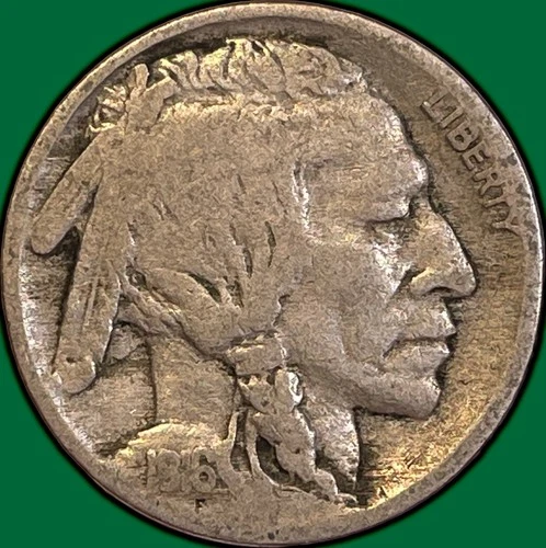 1916 Buffalo Nickel Fine F Coin #36262