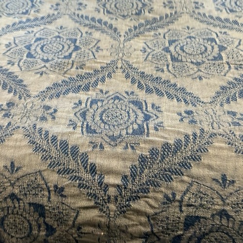 Vintage Morgan Jones Twin Coverlet Bedspread Jacquard Blue Cottage Fringe - Picture 5 of 14