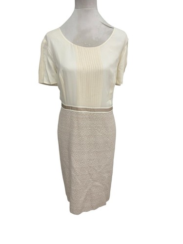 Viyella Jacques Vert Group Beige Cotton Silk Top Dress + Long Coat Fit 16-18 VGC - Picture 6 of 8