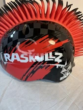 RASKULLZ Kids MOHAWK HELMET Small Ages 5 Up BIKE SKATE Red/Black
