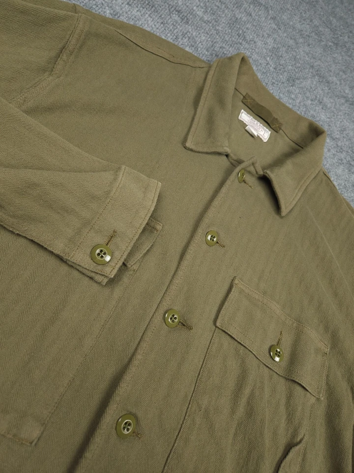 Camisa Wallace & Barnes Para Hombre Grande Verde Abotonada Manga Larga Algodón Ropa de Trabajo Foto 3 de 4