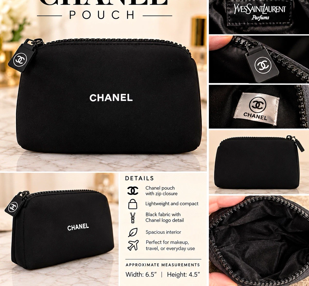25+ CHANEL Black Fabric Makeup Bags & Cases for sale | Updated Oct