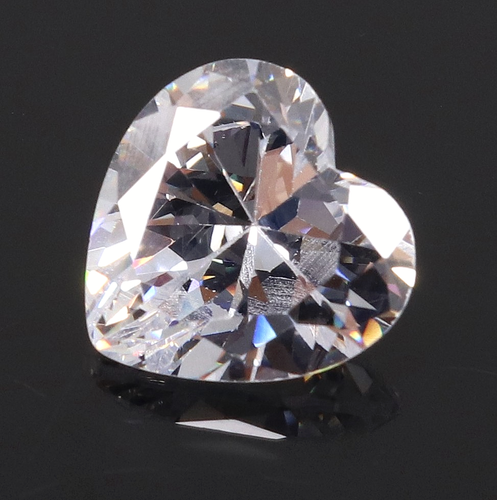 6.45 Ct Natural Cambodian Certified White Zircon Heart Shaped Loose Gemstone - Picture 2 of 6