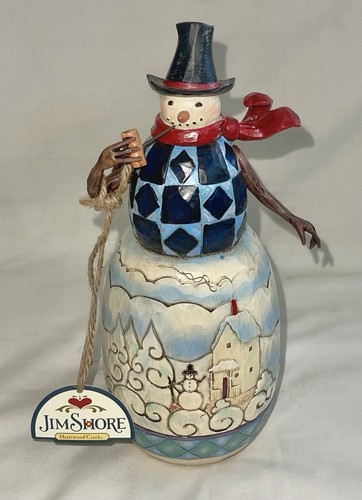 Jim Shore Heartwood Creek Home for the Holidays Snowman Winter Figurine 4017668 - Picture 2 of 5