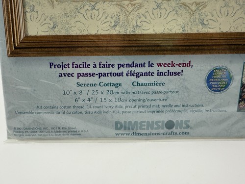 Dimensions Matted Accents Counted Cross Stitch Kit "Serene Cottage" #6891 - Picture 3 of 5