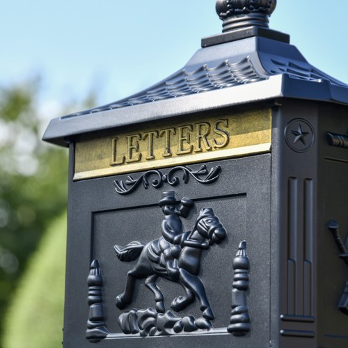 Matt Black 'Huntley' Freestanding Post Box - Lockable Letter Mail Box - Picture 3 of 10