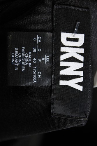 DKNY Womens Black Ruffle Crew Neck Zip Front Sleeveless Shift Dress Size 8 - Picture 5 of 7