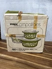 Pyrex Spring Blossom Green Crazy Daisy Compatibles 3-Pc. Set Sealed Box 470-1