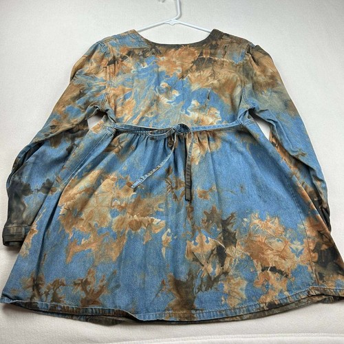 Vintage 90er Damen Rau und Tumble Langarm Bluse M Multi Muster Acid Wash - Bild 7 von 9