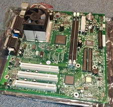Vintage HP Cognac OEM Socket 370 Motherboard With Celeron CPU And Heatsink/Fan