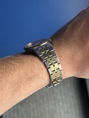 1970s Omega Seamaster Quartz Men’s Gold & Steel Watch 1342 35mm 196.0195 WORKING - Picture 12 of 13