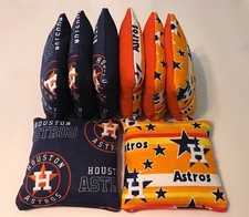 HOUSTON ASTROS CORNHOLE BEAN BAGS SET OF 8 TOP QUALITY REGULATION TOSS GAME