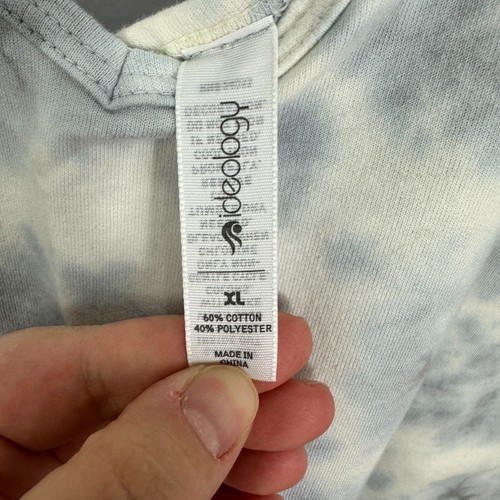Ideology Tie Dye V-Neck Tee Women XL Gray White Lounge Top Soft Coquette Casual - Picture 3 of 6