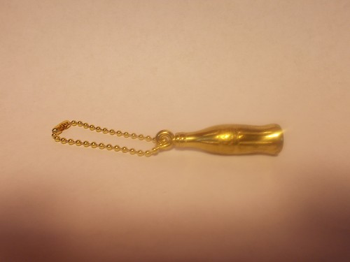 Coca Cola Set of 2 Small Brass Bottle Key Chains - Picture 2 of 3