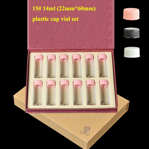 Collezione Barattoli Fiala Vetro Contenitori Bottiglia Set Regalo Tappo Sughero Test Tube - Foto 27 di 38