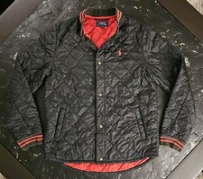 Polo Ralph Lauren Puffer Jacket Quilted Black Youth Boys L 14-16 Water Repellent