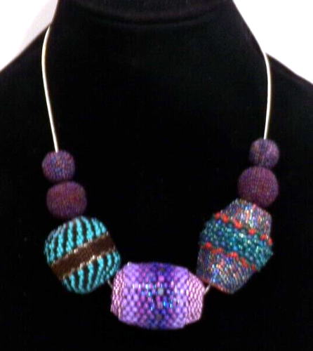 FASHION BEADWORK NECKLACE GLOBES 18" J88CR AZ25 BZ8CR cl88cr - Picture 22 of 23