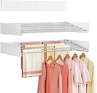 Wall Mounted Clothes Drying Rack Folding 32 Inch 5 Rods White Retractable Indoor