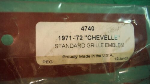 BM69 Chevrolet Chevelle Bow Tie Grill Emblem Vintage 1971-2 #4740 Trim Parts