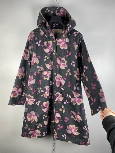 Chaqueta Abrigo Gudrun Sjoden Lagenlook Algodón Floral Botón Con Capucha Talla S - Imagen 10 de 19