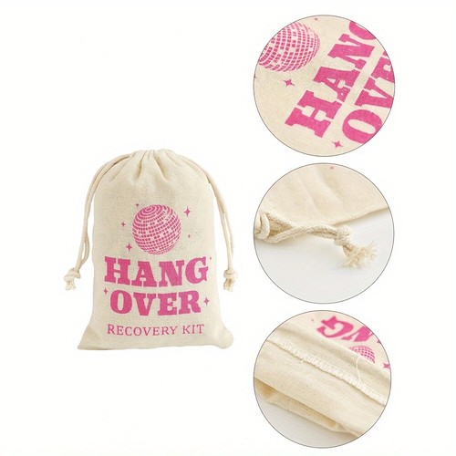 10PCS Drawstring Bags "Hangover Recovery Kit" - Great for Hen's Bridal Party AUS - Picture 5 of 10