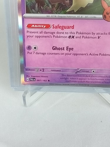 Tarjeta Pokémon Mimikyu HP 70 HOLO #97 2023 - Imagen 3 de 4