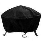 36 in Weather-Resistant PVC Round Fire Pit Cover - Black by Sunnydaze
