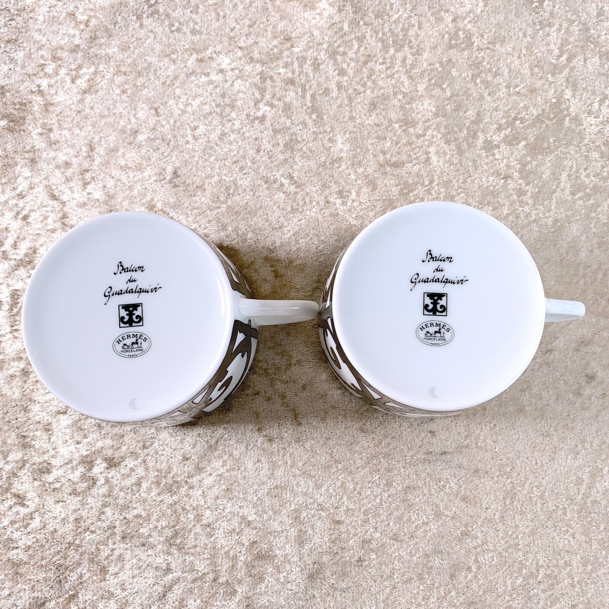 Hermes Guadalquivir Platinum Tea & Cup Saucer Porcelain