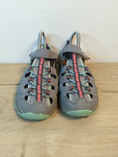 Merrell Big Kid's Hydro H2O Hiker Sandal in Grey/Turquoise MY57961 Size 4M - Picture 2 of 9