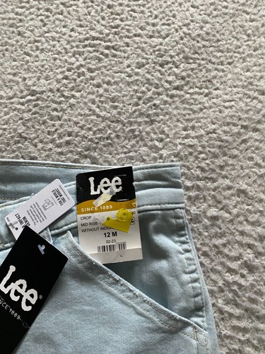 Lee Women Mid-Rise Crop Jeans Blue Size 12 (32 x 25) - Picture 4 of 12