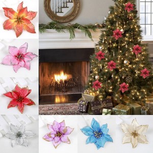 image is loading 10pcs glitter christmas flower xmas tree ornaments wedding - Flower Christmas Ornaments image is loading 10pcs glitter christmas flower xmas tree ornaments wedding - Flower Christmas Ornaments