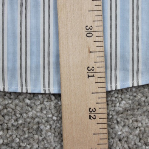 Camicia elegante Brooks Brothers 346 nuova con etichetta uomo 14 1/2 -2/3 blu/bianco cotone non ferroso - Foto 12 di 13