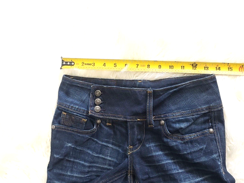 Rerock Express ~ Womens Size 0 / 25 ~ Straight low rise ~ dark wash jeans - Picture 12 of 14