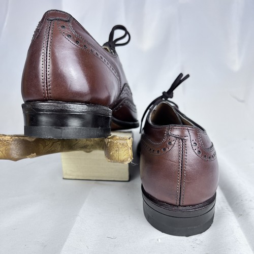 Scarpa vintage Johnston & Murphy Aristocraft marrone Oxford punta ala da uomo taglia 9 A/AAA - Foto 5 di 14
