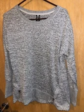 Active Life Womens Long Sleeve Shirt Split Sides color Gray size XL