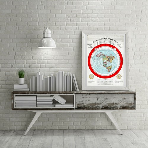 Flat Earth Map of the World by Alexander Gleason made 1892 Poster Size 16x23 in. - 第 5/12 張圖片
