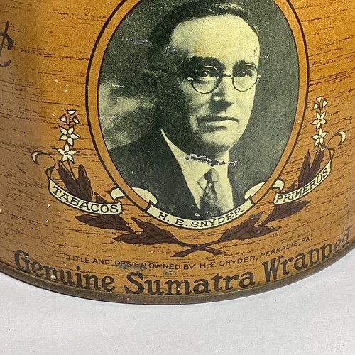 Antique White Ash 5 Cent Cigar Tobacco Advertising Tin PERKASIE, PA ©1928 EMPTY - Picture 2 of 12