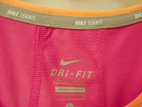 NIKE Girls' DRI-FIT Sleeveless Stretch Tennis Top-Coral/Orange- LARGE-NWT-$55 - Picture 5 of 6