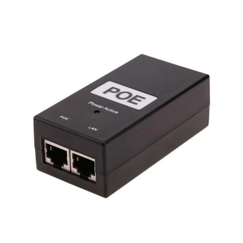 48V 0.5A 24W Desktop PoE Power Over Injector Ethernet Adapter Protection - Afbeelding 1 van 3