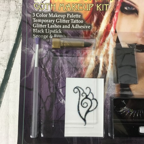 Broken Doll Goth Fairy Cleopatra Eye Lashes Lip Stick Tattoo Gems Face Makeup - Picture 22 of 45