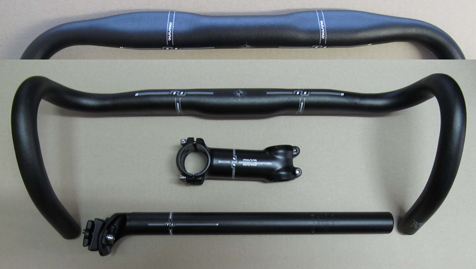 Müsing Aluminium Road Bike ergo Set Handlebar 42cm Stem 100mm Seat post 27,2mm Müsing Aluminium Road Bike ergo Set Handlebar 42cm Stem 100mm Seat post 27,2mm