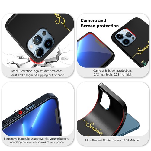 Wunderschöne Handyhülle Blumen Cover Personalisiert Name für iPhone 15 Pro 14 13 12 11 - Bild 11 von 94