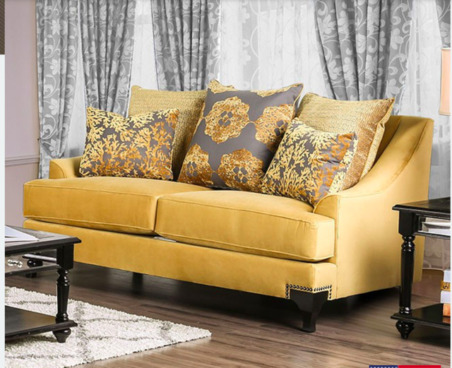 Furniture Of America Lancy Fabric Loveseat In Brown For America Lancy Fabric Loveseat In Brown