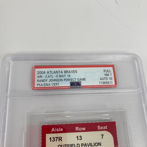 Randy Johnson Signed Inscribed Perfect Game Ticket May 18, 2004 PSA DNA COA - Picture 2 of 4