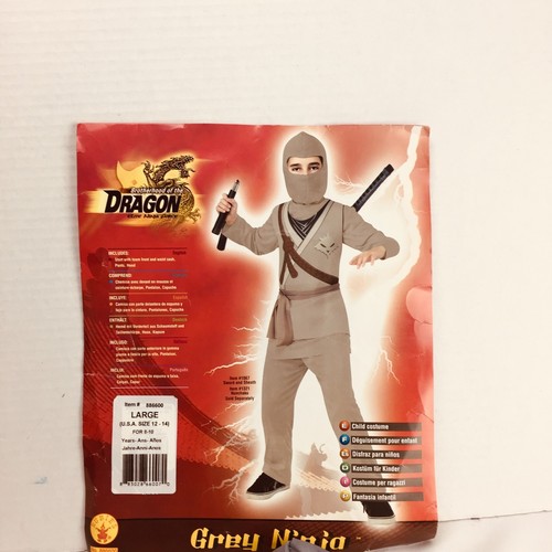 Grey Brotherhood of the Dragon Child Ninja Costume Halloween Dress up Large - Picture 9 of 10