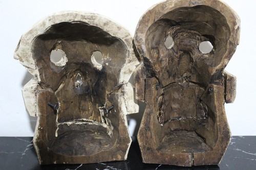 911 MASCARILLA DE MADERA 2 Pzas Decorativas COLGANDO SALÓN Día de Muertos Artesania nov - Imagen 10 de 10