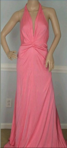 ISSA HALTERNECK PINK SILK GOWN DRESS UK 6 8 USA 2 4 ASO - Picture 3 of 6