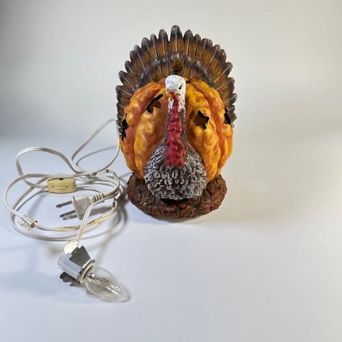 Light-Up Ceramic Thanksgiving Turkey Fall Colorful - Bild 8 von 8